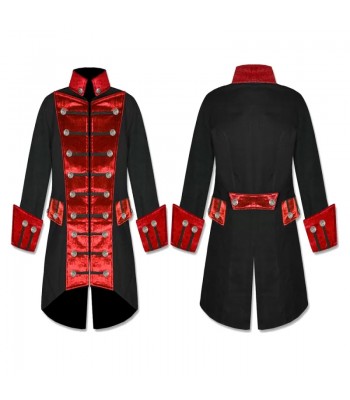 Men Gothic Steampunk Pirate Velvet Coat